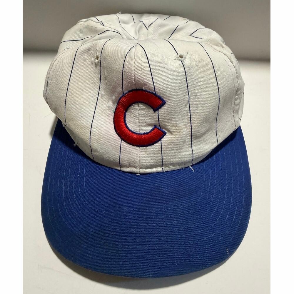 Vintage Starter White Pintsripes Chicago Cubs Hat